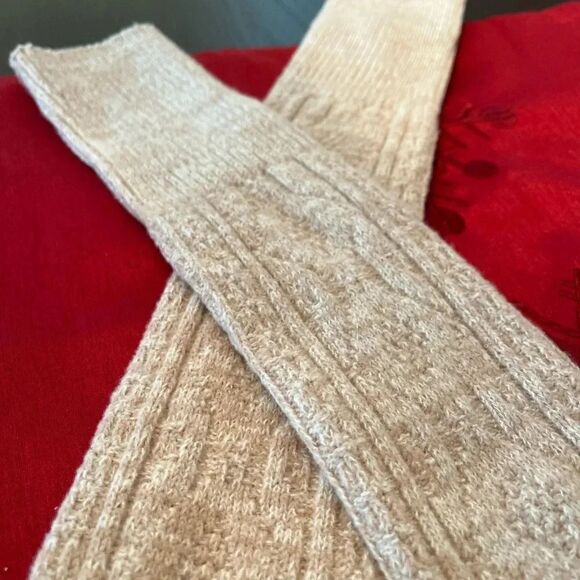 Pudus Beige Over The Knee Sweater Socks - Picture 4 of 6